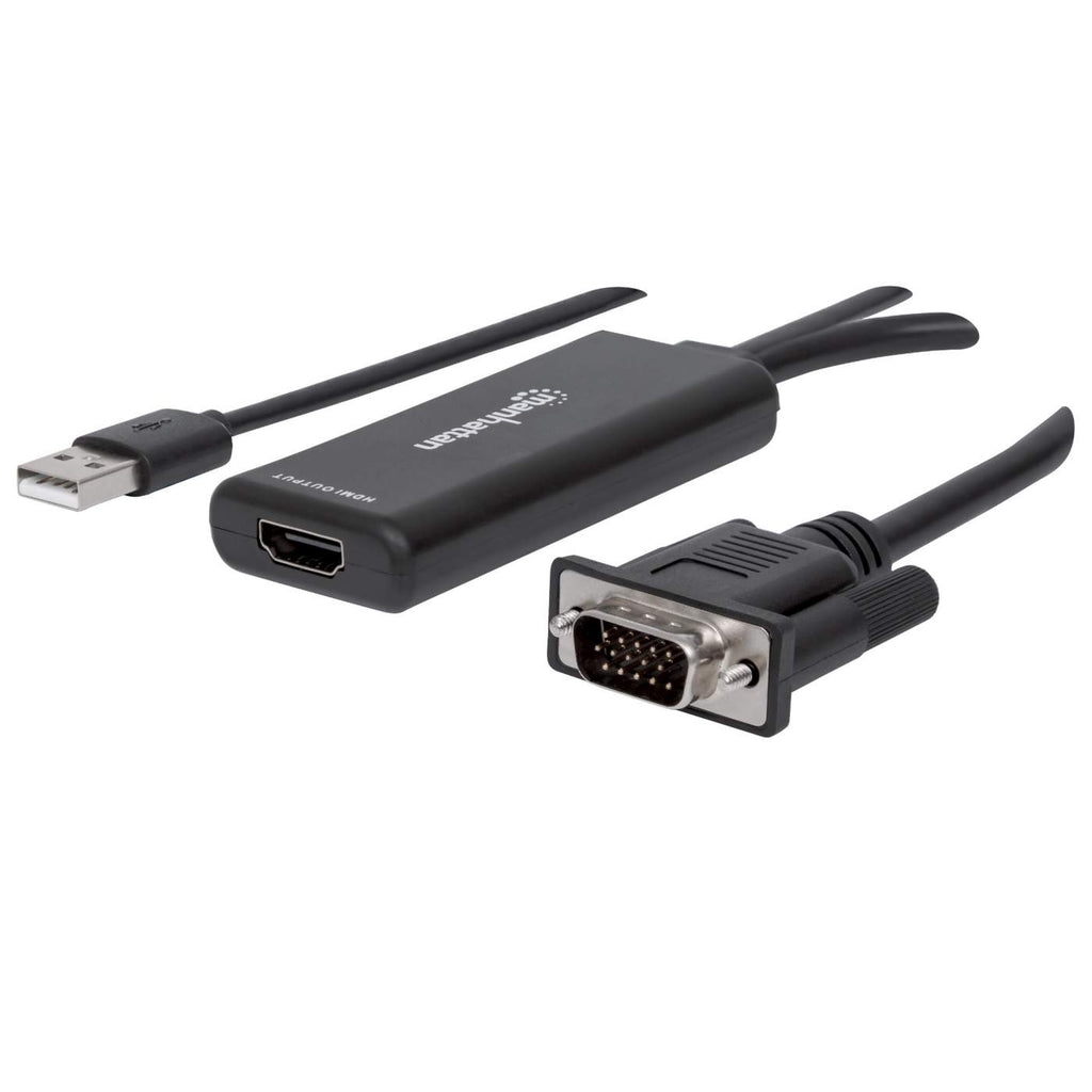 MANHATTAN HDMI Konverter VGA USB weiß