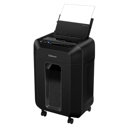 Fellowes AutoMax 90M Aktenvernichter mit Partikelschnitt P-4, 4 x 12 mm, bis 90 Blatt, schwarz