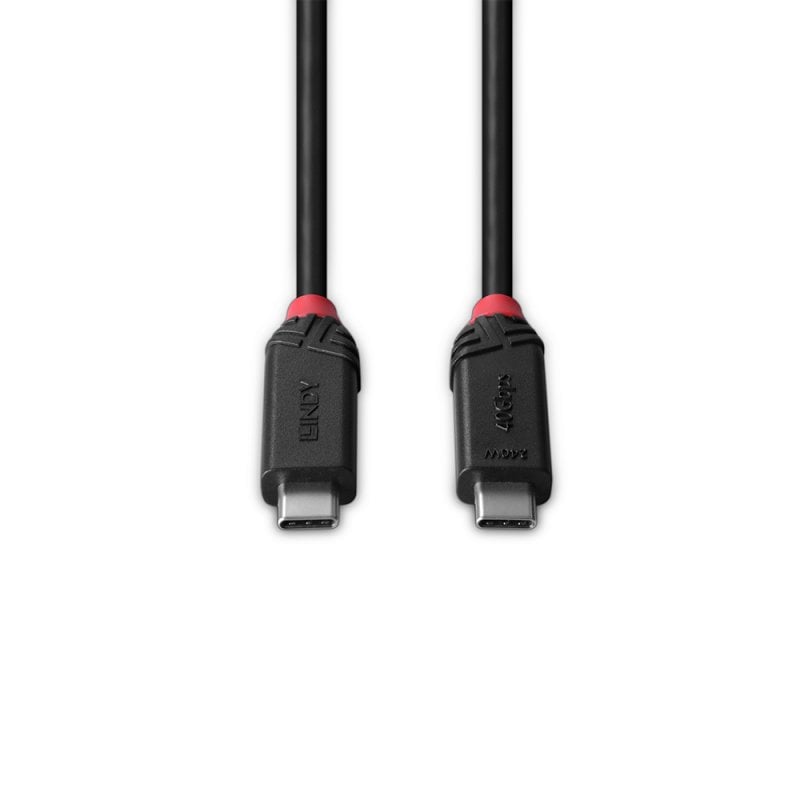 LINDY 0,5m USB4 240W Typ C Kabel Black Line