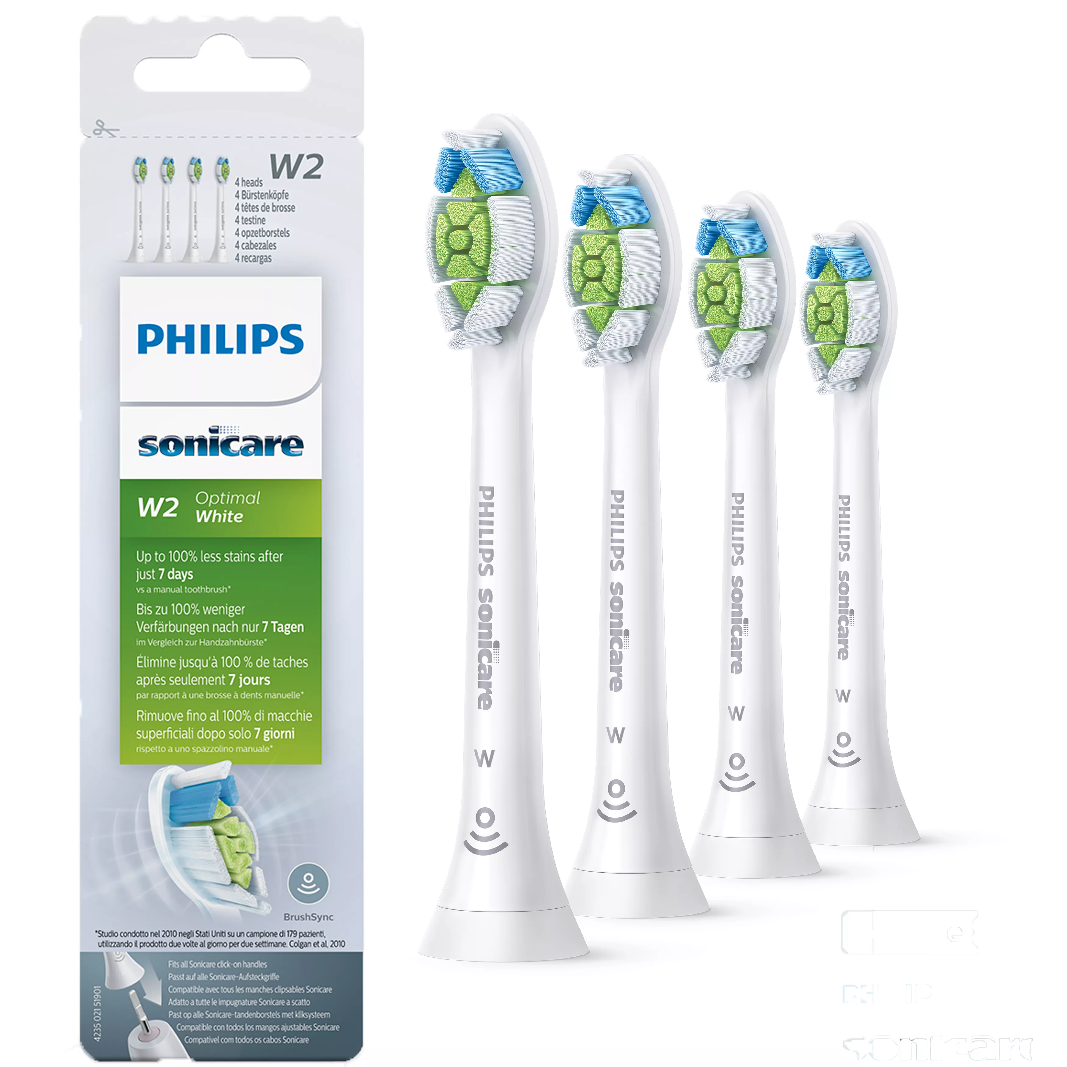 Sonicare HX6064/10 W Optimal White 4er, Aufsteckbürste