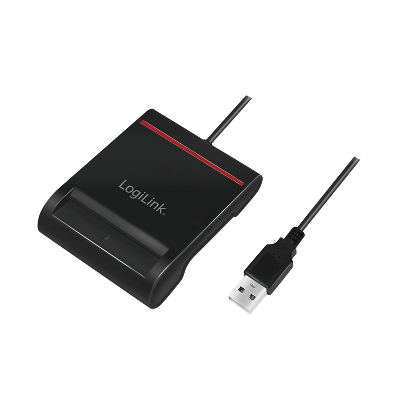 Logilink USB 2.0-Kartenleser, für Smart-ID, schwarz