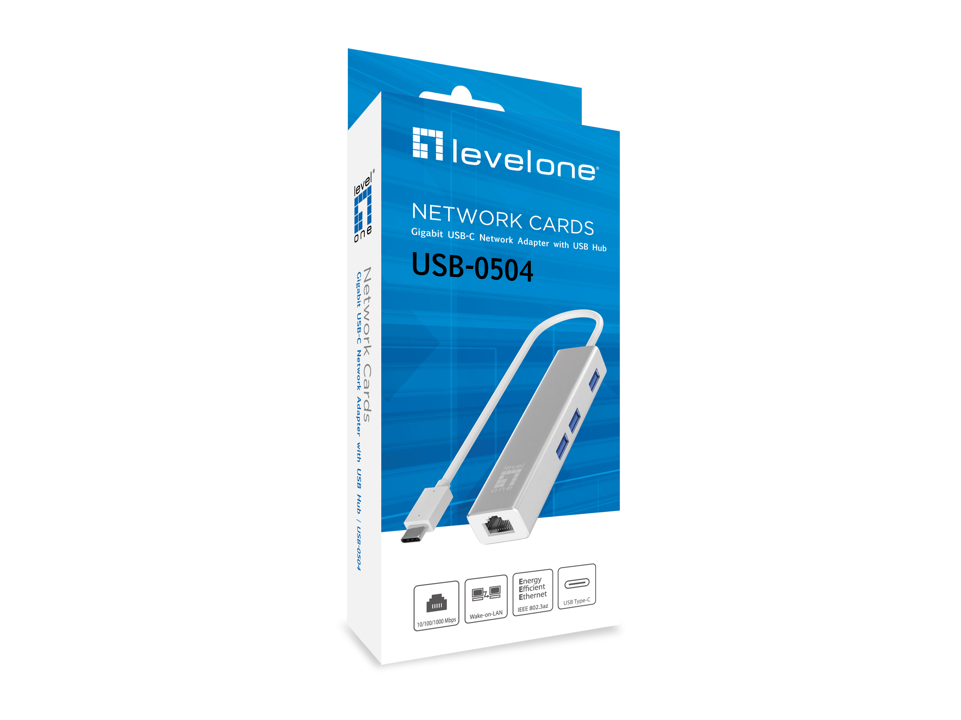 LevelOne Adapter GigaBit USB-C3.0->RJ45/3xUSB-A3.0 1Gbps