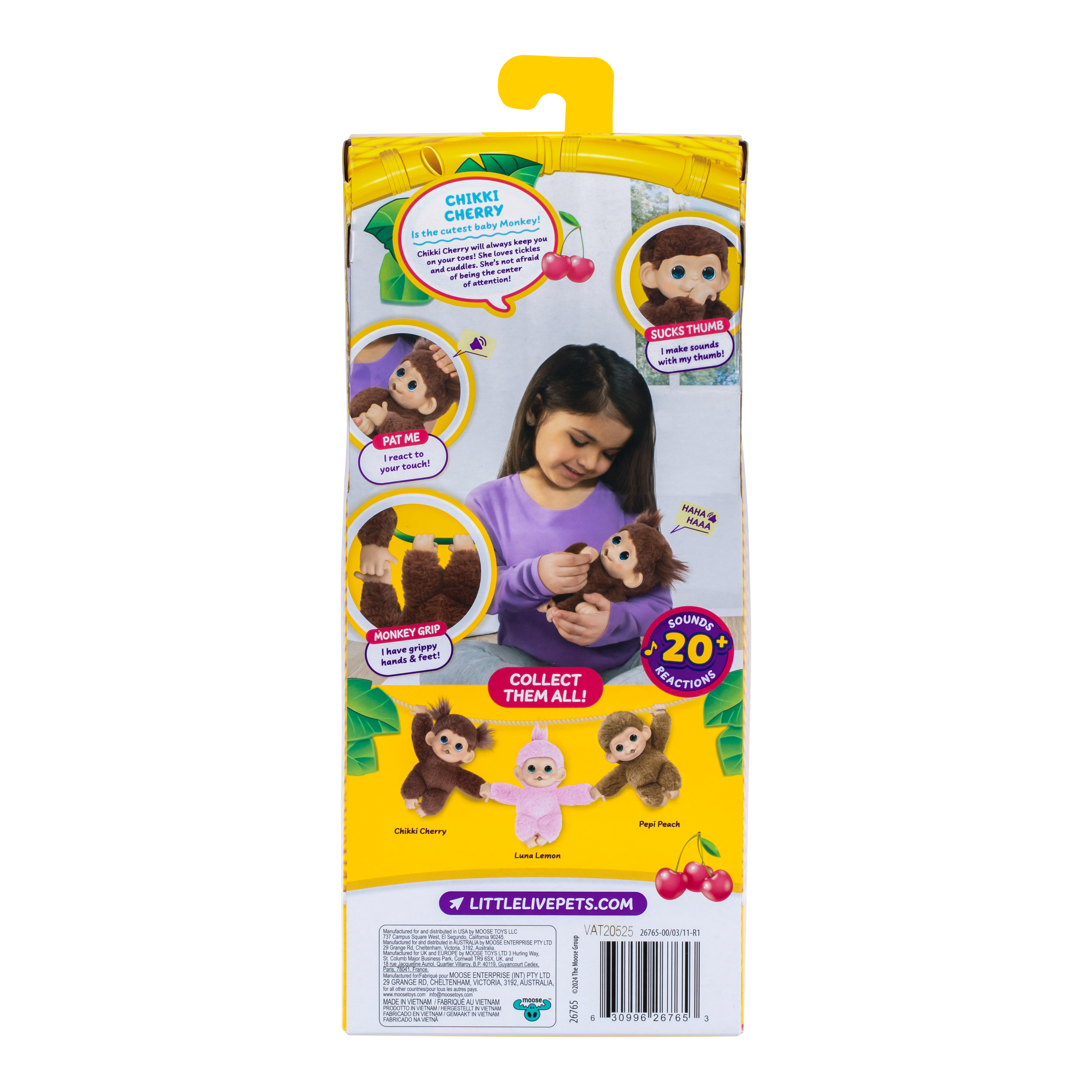 Little Live Pets - My Baby Monkey Minis Brown Cherri, Kuscheltier