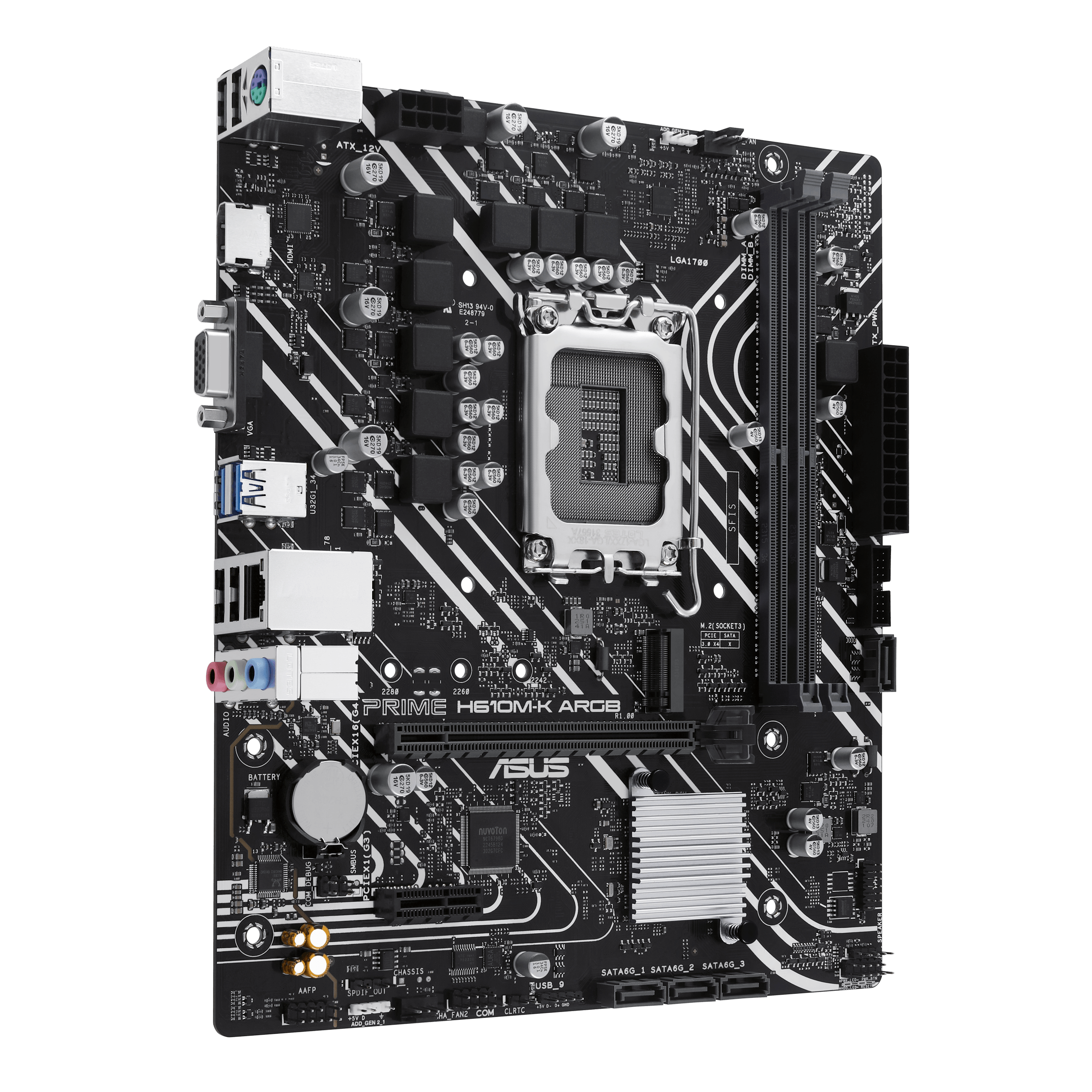 ASUS PRIME H610M-K ARGB LGA 1700 2DDR5 microATX 4xSATA MB 1xHDMI 2.1 1xD-Sub 1xM.2