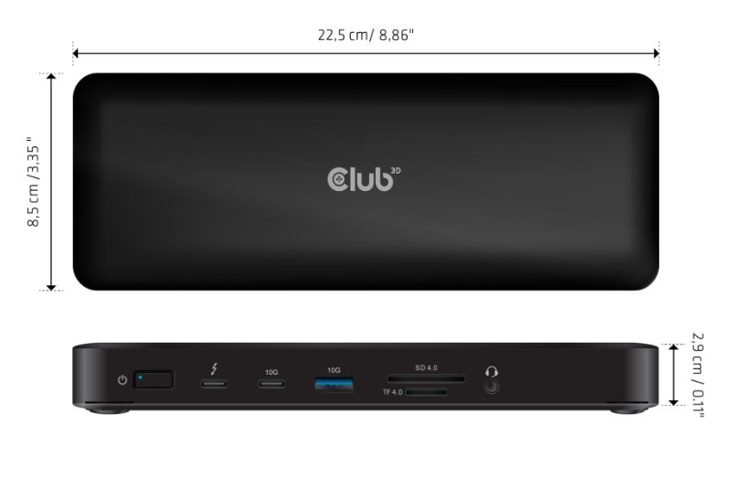 Club3D Thunderbolt4 16-in-1 Dockingstation 4 Displays St/Bu retail