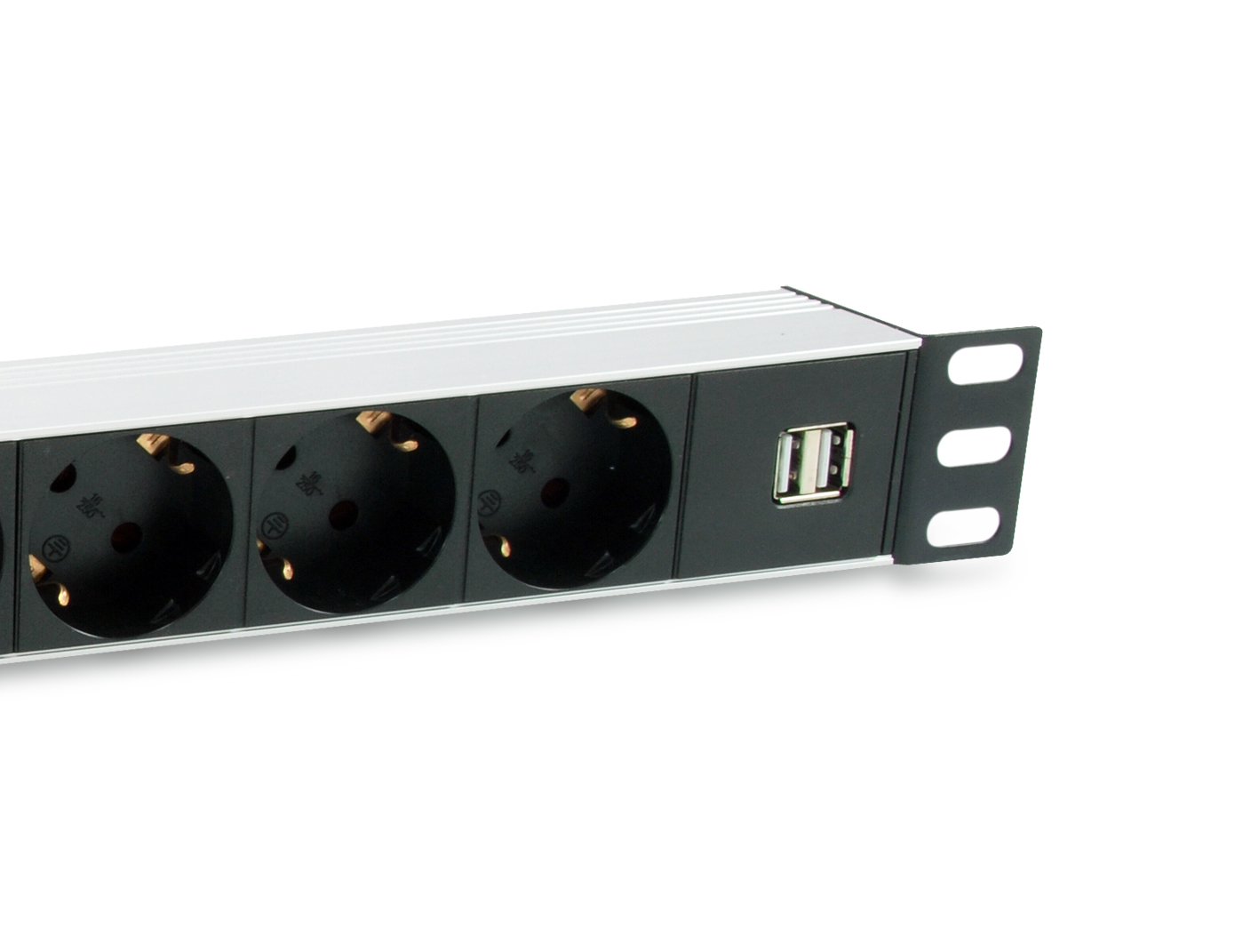 Equip 19 Steckdosenleiste 7xSchuko/2xUSBA->St.90°ÜSS Alu.