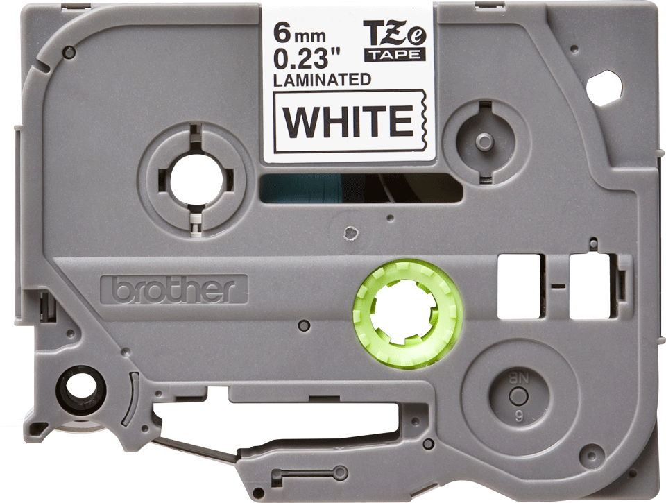 TZE-211 LAMINATED TAPE 6MM 8M BLACK ON WHITE