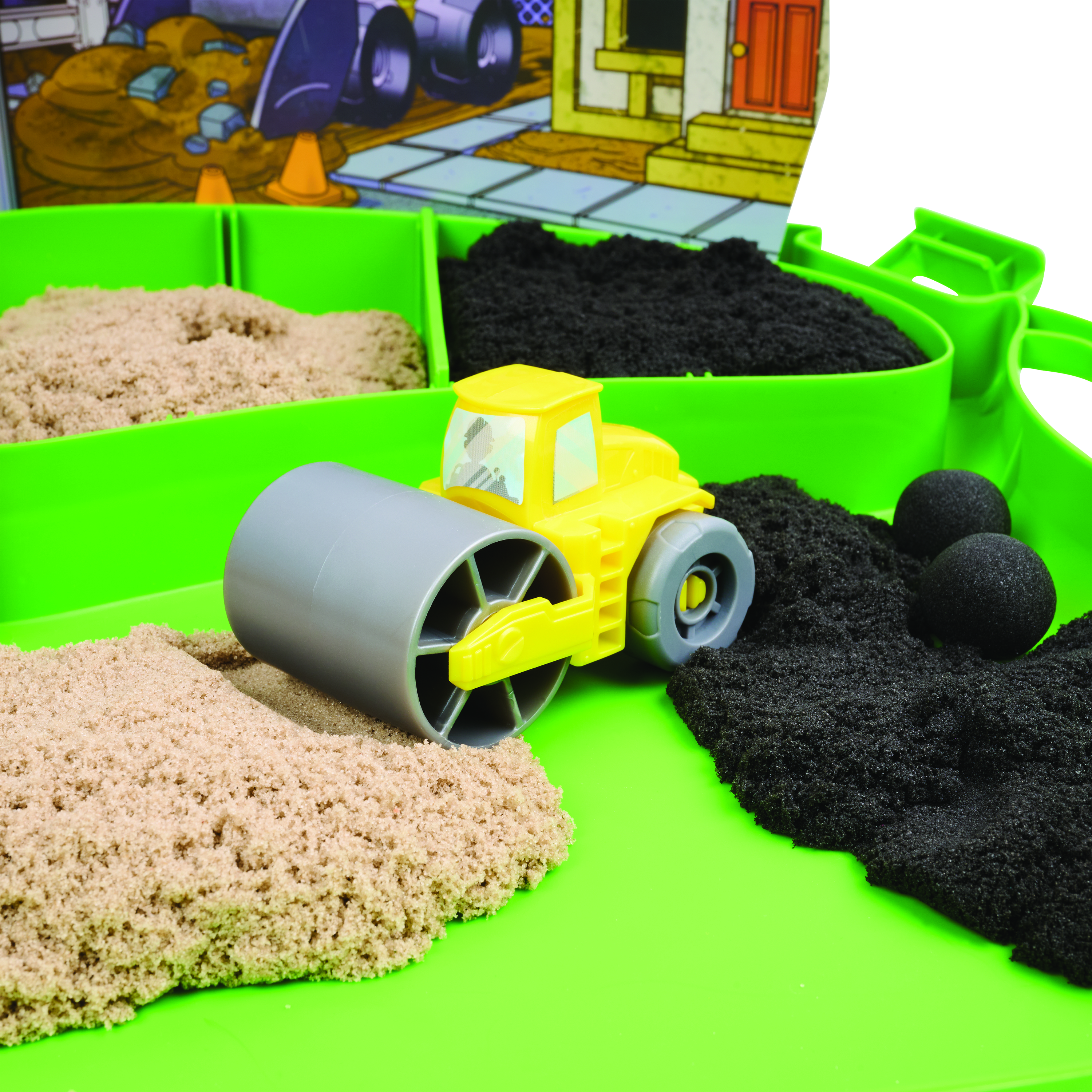 Kinetic Sand - Deluxe Baustellen-Koffer, Spielsand