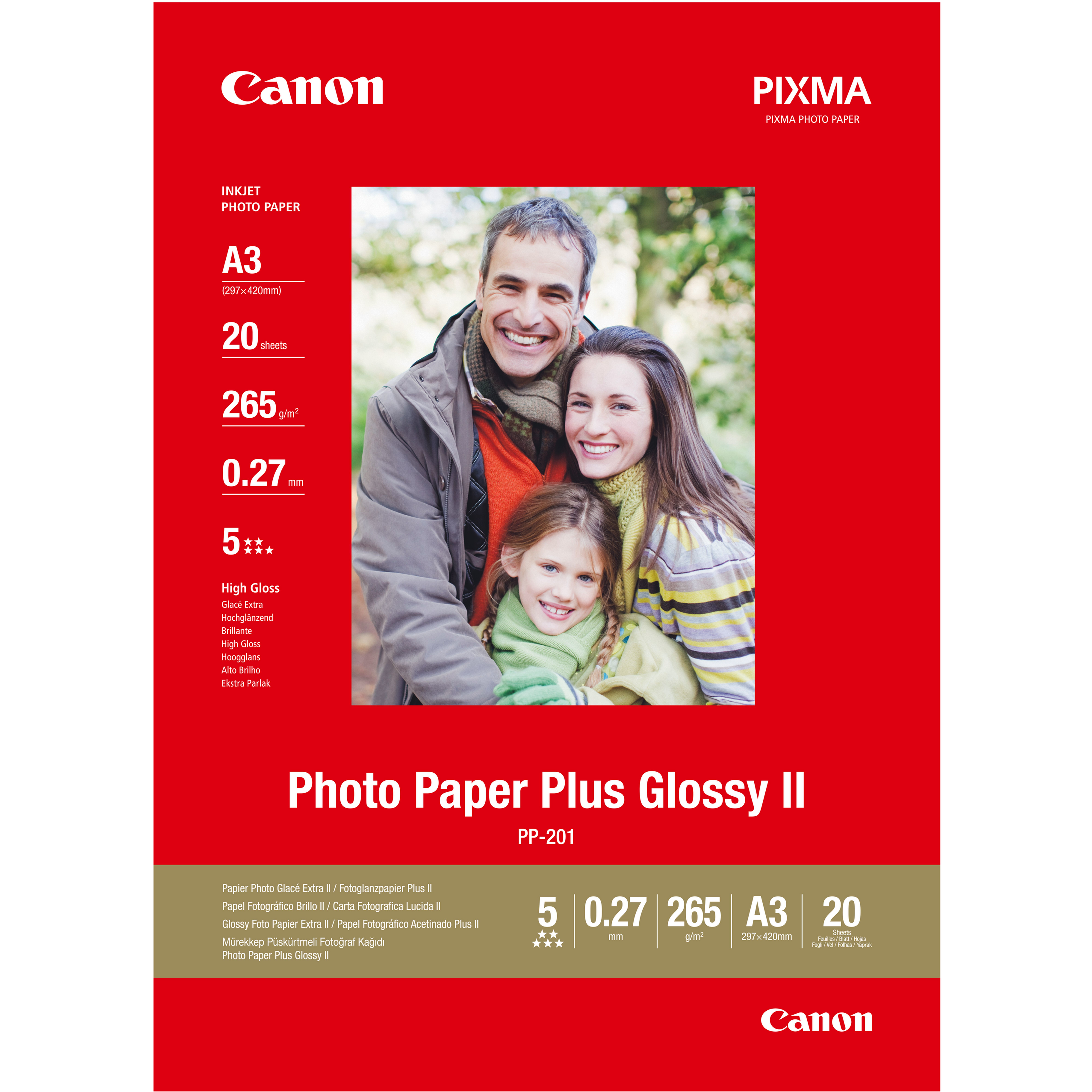 PP-201 PHOTO PAPER PLUS II GLOSSY A3 20SHTS