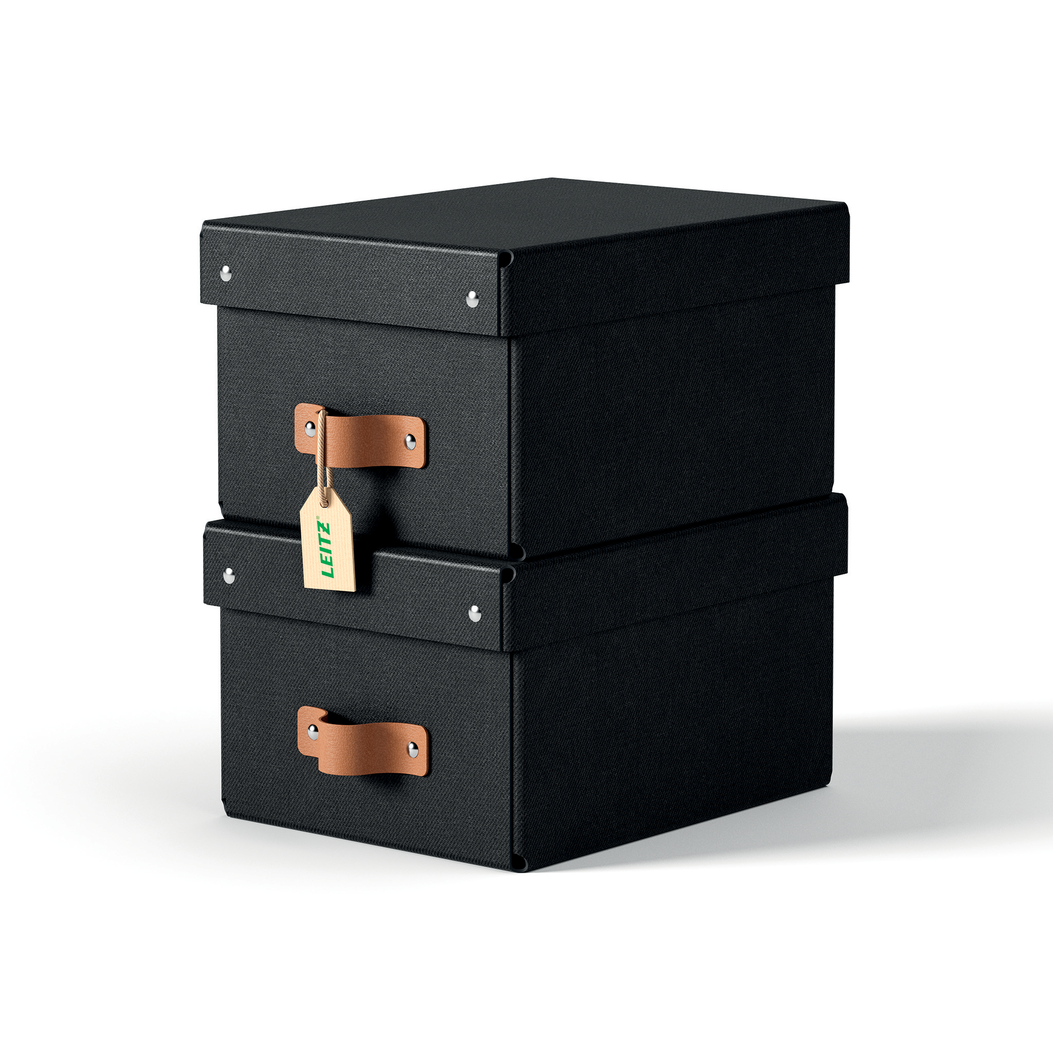 LEITZ Puro Aufbewahrungsboxen 7,0 l schwarz 20,0 x 28,0 x 15,0 cm, 2 St.