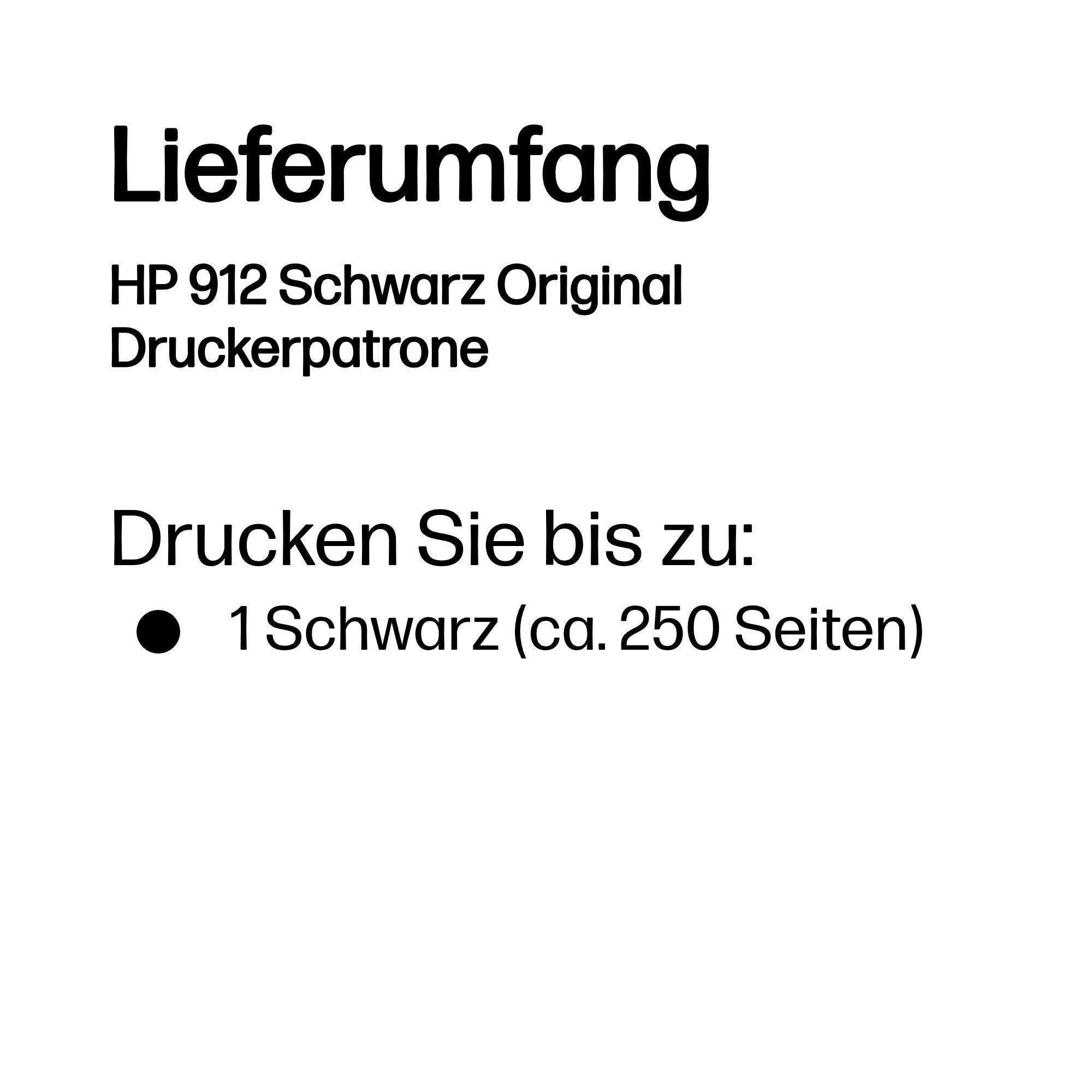 HP 912 Schwarz Tintenpatrone 8,29ml