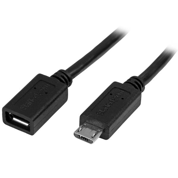 StarTech.com Micro USB Verlängerungskabel 0,5 m Schwarz