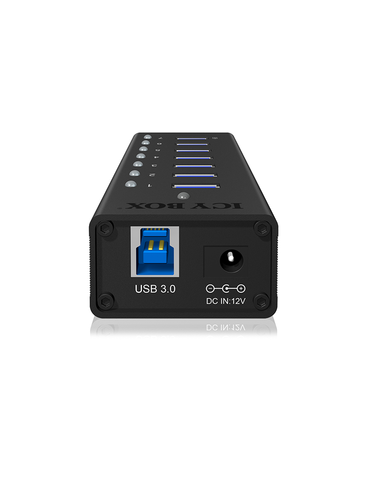 Hub 7-Port IcyBox USB 3.0 IB-AC618 Aluminium Gehäuse