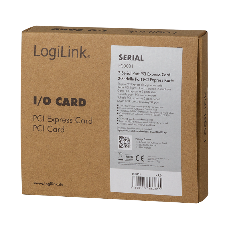 Logilink Schnittstelle PCIe Karte 2x seriell