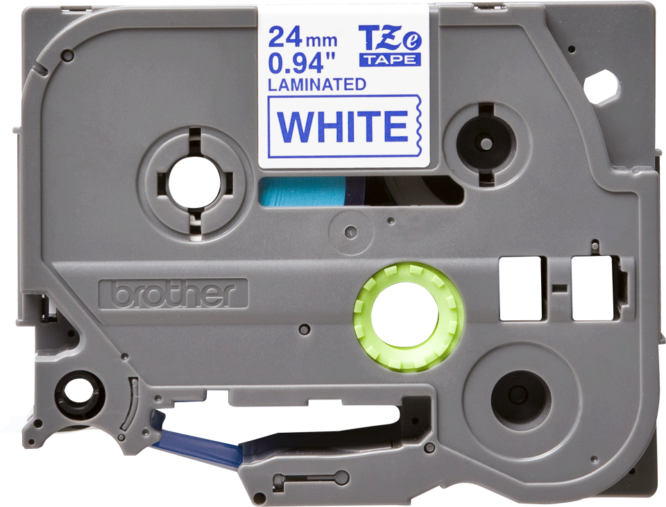 TZE-253 LAMINATED TAPE 24MM 8M BLUE ON WHITE