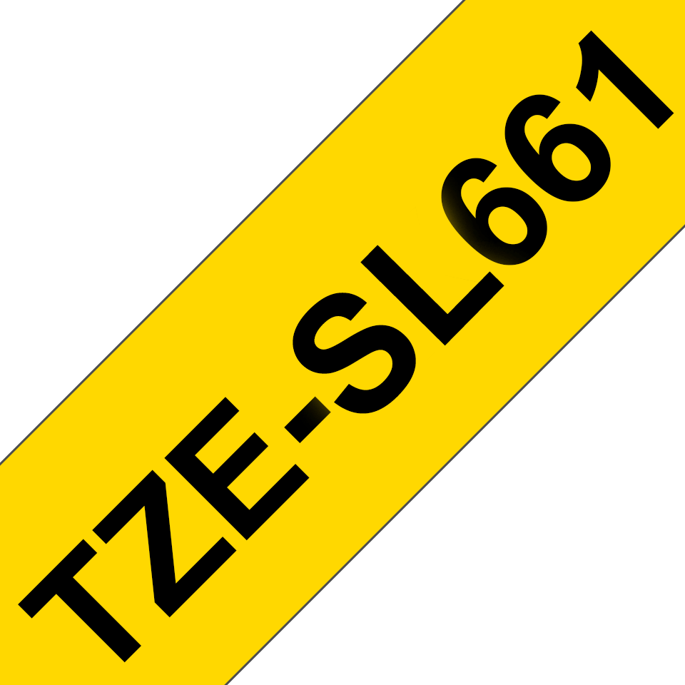 TZE-SL661 SELF LAMINATING TAPE 36MM 8M YELLOW/BLACK