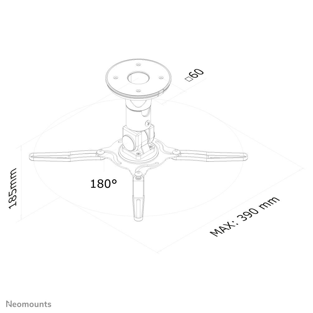 NEOMOUNTS BEAMER-C50 Projector CeilingMount 19 cm - 19 x 13 x 13 cm