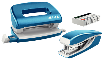 LEITZ Locher und Heftgeräte Set NeXXt WOW blau