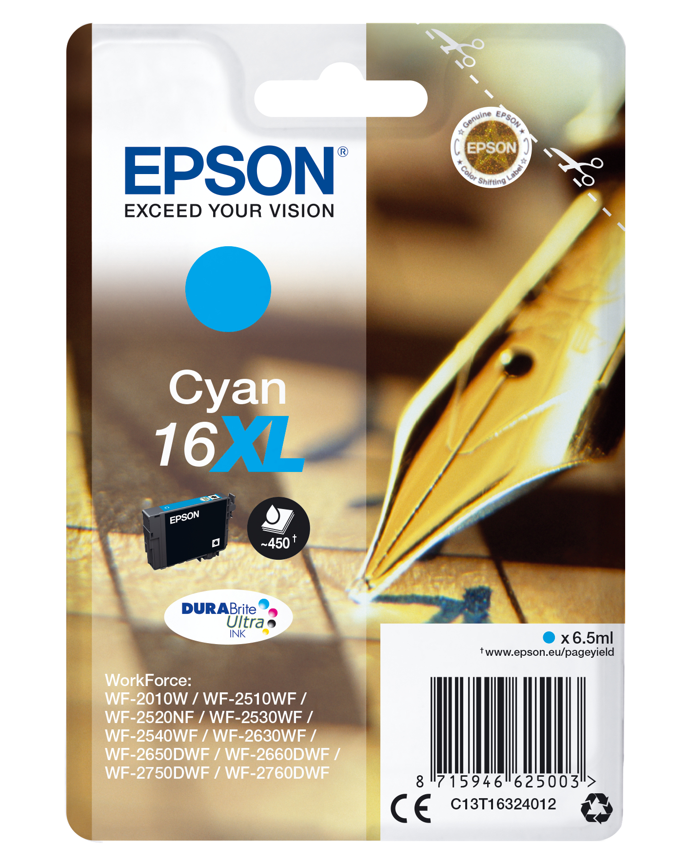 EPSON 16XL / T1632XL (Füller) cyan Druckerpatrone