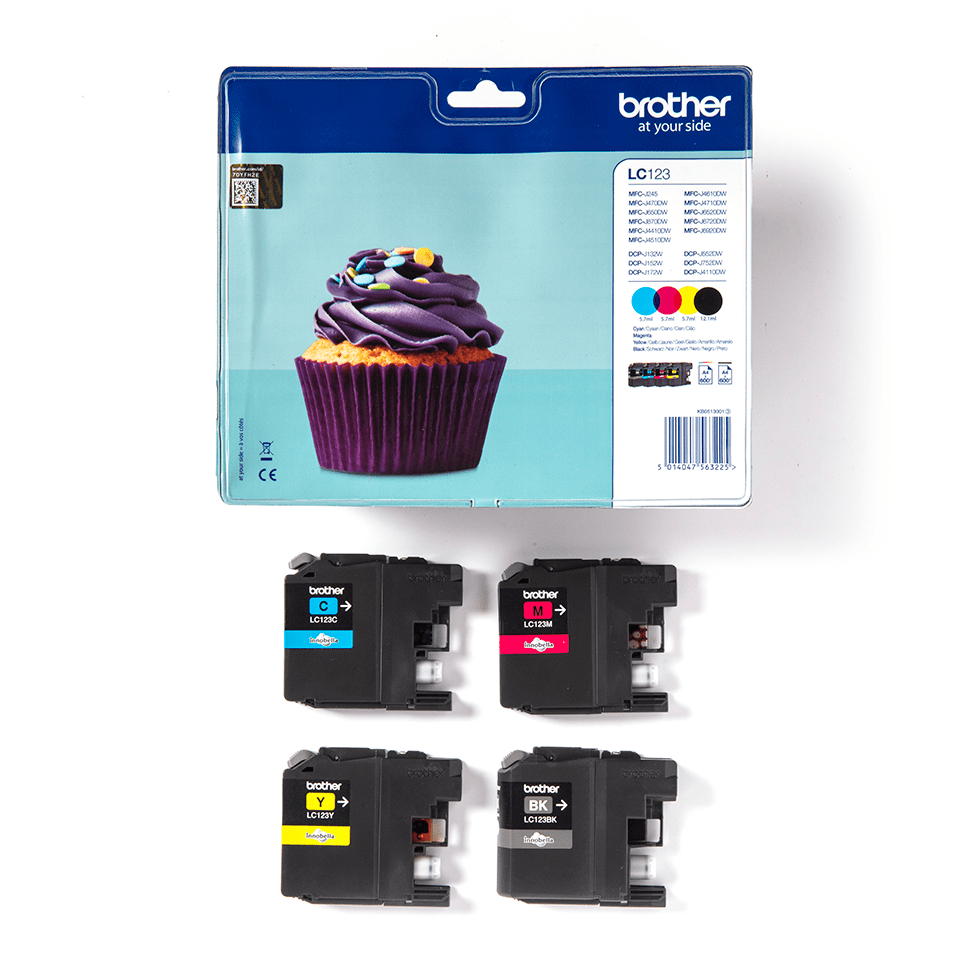 brother LC-123BK/C/M/Y schwarz, cyan, magenta, gelb Druckerpatronen, 4er-Set