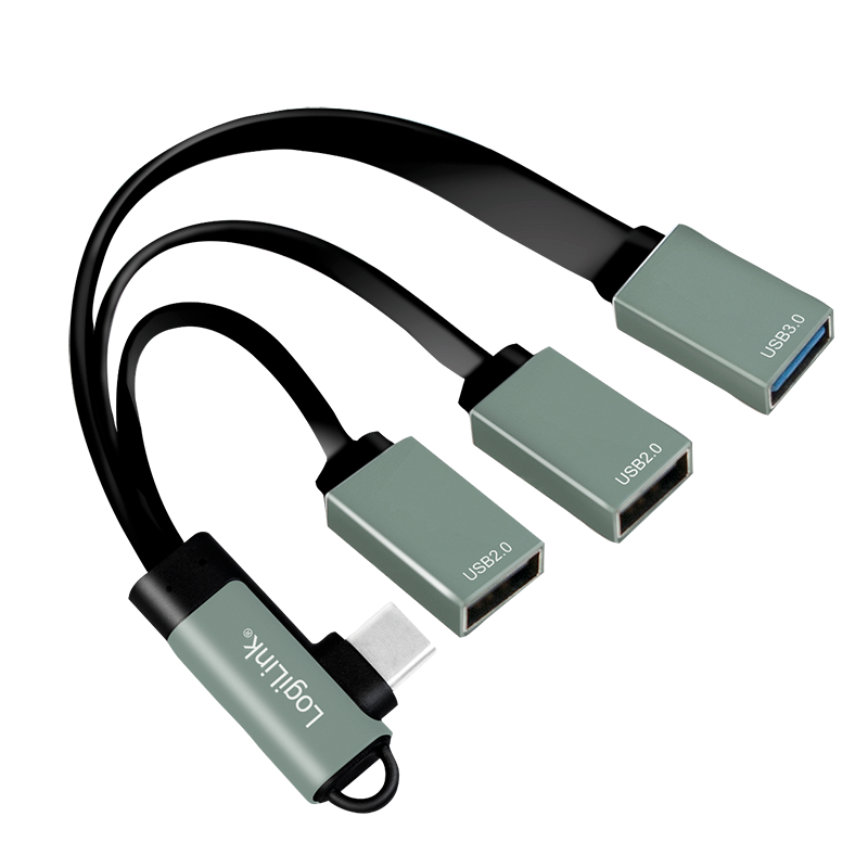 Logilink USB-HUB 3-Port,2xUSB2.0AF + 1xUSB3.0AF,gewink.Steck