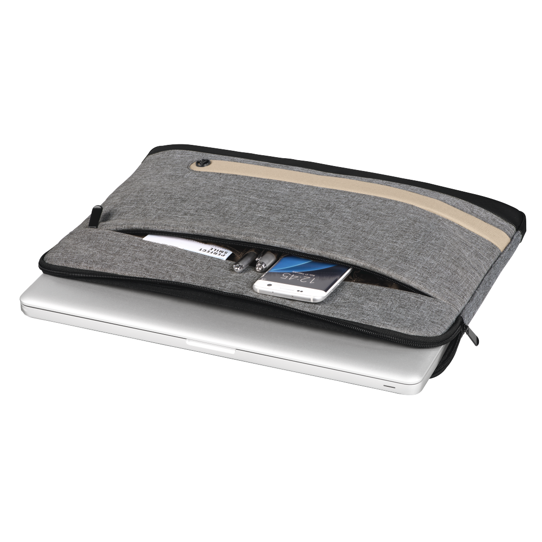 hama Laptophülle Terra Kunstfaser grau bis 33,8 cm (13,3 Zoll)