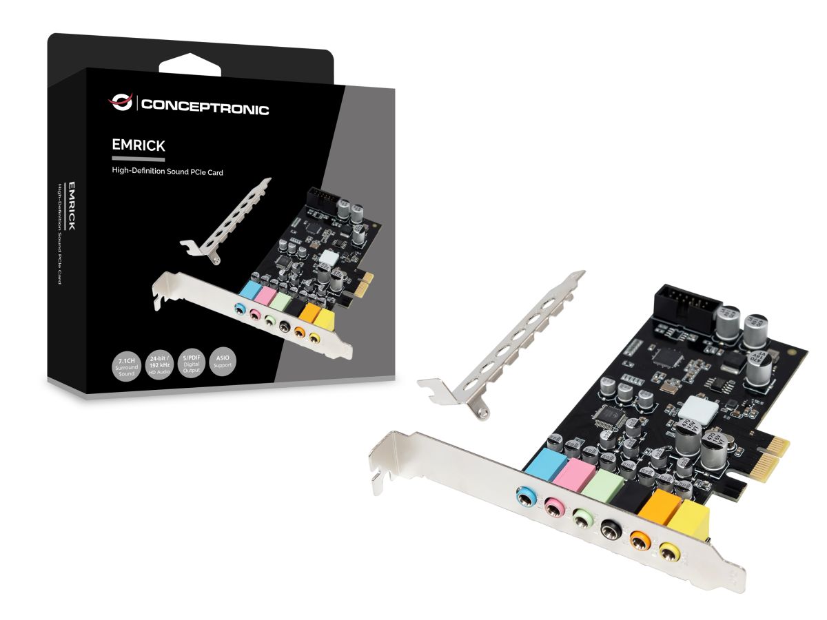 CONCEPTRONIC Sound PCIe-Karte 7.1CH S/PDIF bis 24Bit/192kHz