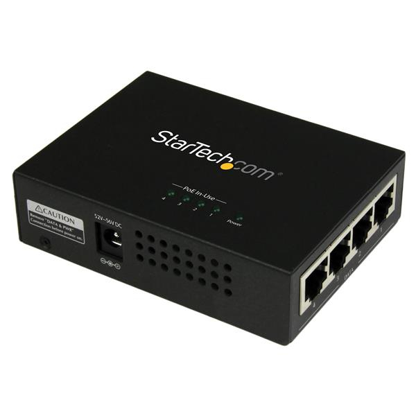 4 PORT GIGABIT POE+ INJECTOR IN