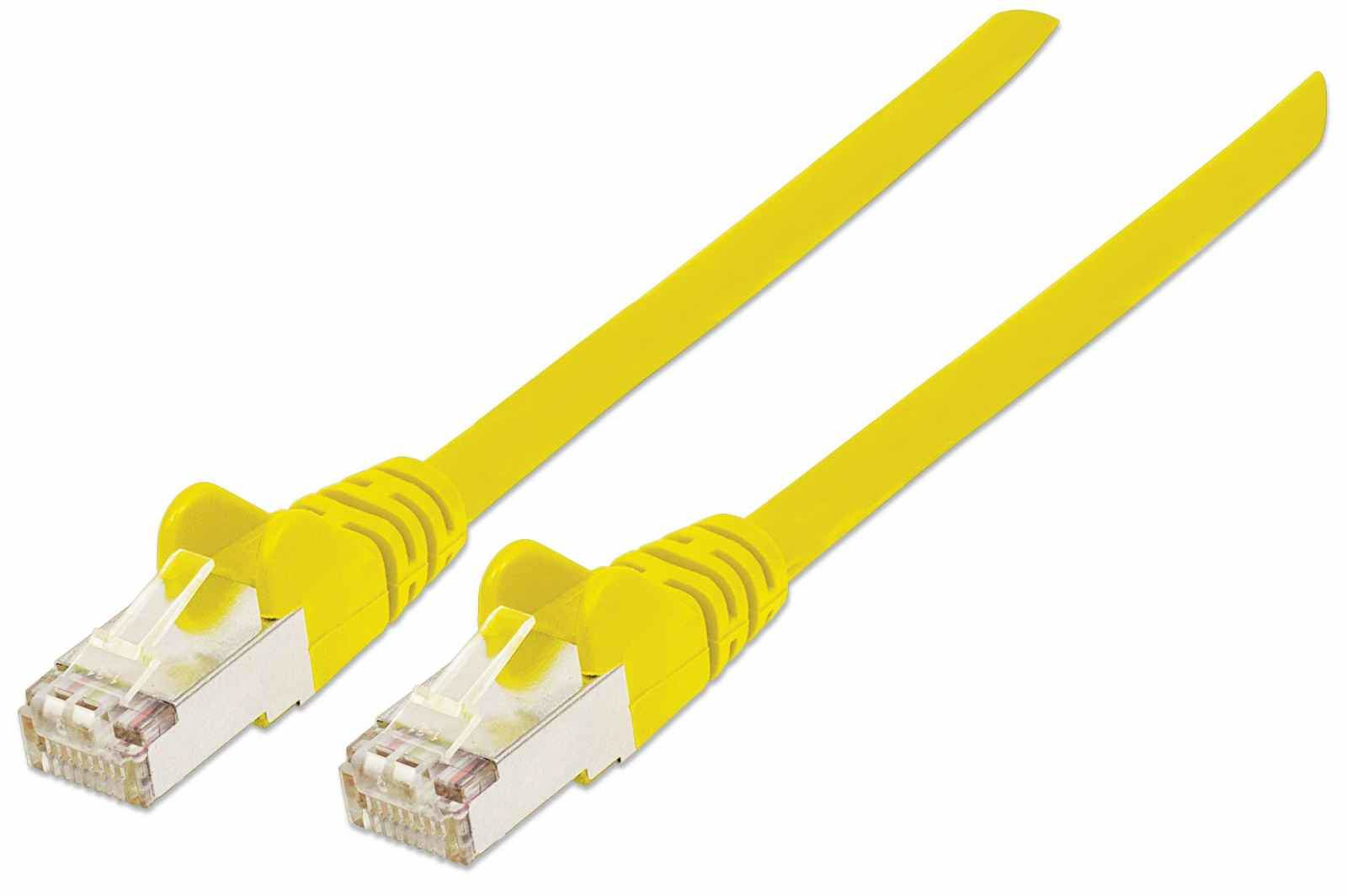 INTELLINET Cat6aPro Kabel Cat7 Rohkabel 10m gelb RJ45 reines Kupfer LS0H halogenfrei AWG 26 vergoldete Kontakte 10 Gigabit
