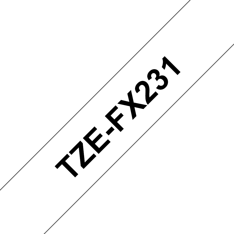 TZE-FX231 LAMINATED TAPE 12MM 8M BLACK ON WHITE