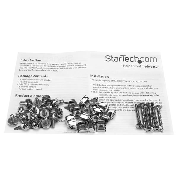 StarTech.com 6HE Wandmontage Halterung 19 Zoll Schwarz 6U
