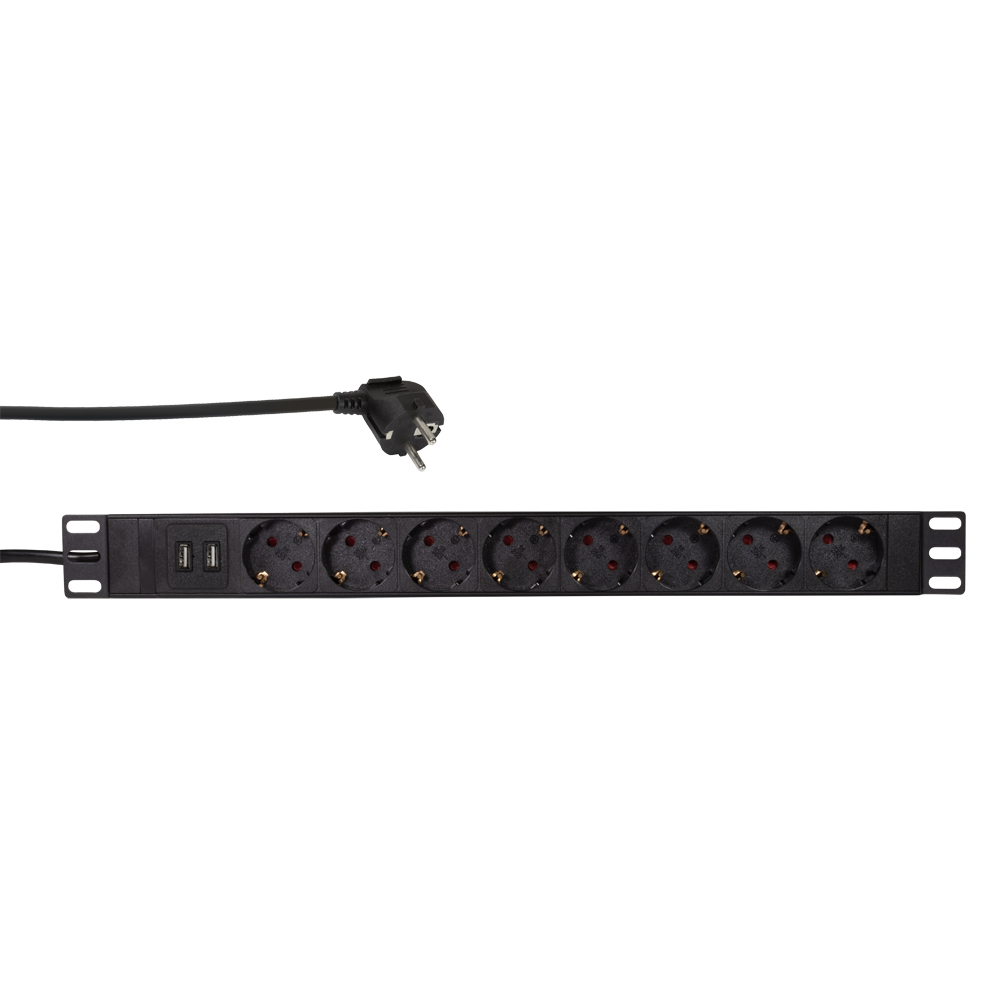 LogiLink Steckdosenleiste 8-fach (CEE7/7) PDU Steckdosenleiste Rack PDU8C02