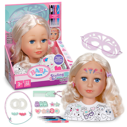 BABY born Stylingkopf Bemalen & Frisieren, Schmink- und Frisierkopf