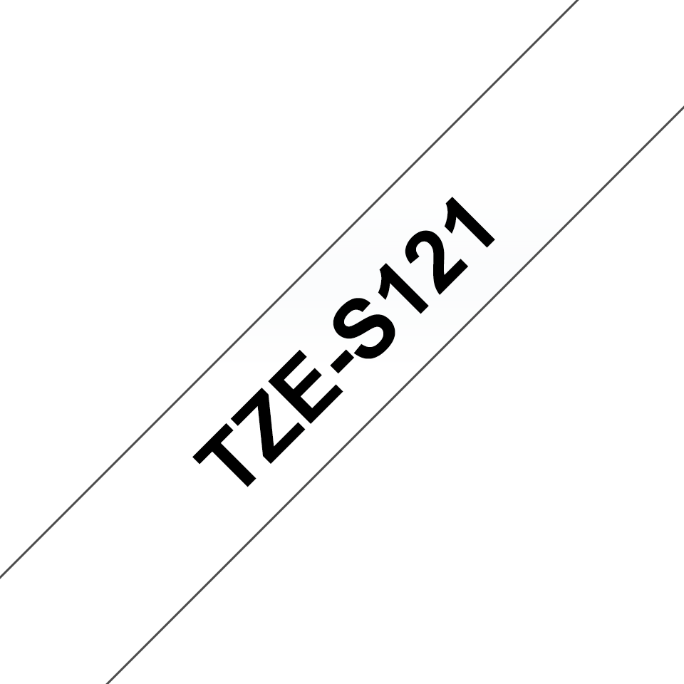 TZE-S121 LAMINATED TAPE 9MM 8M BLACK ON CLEAR EXTRA-STRONG