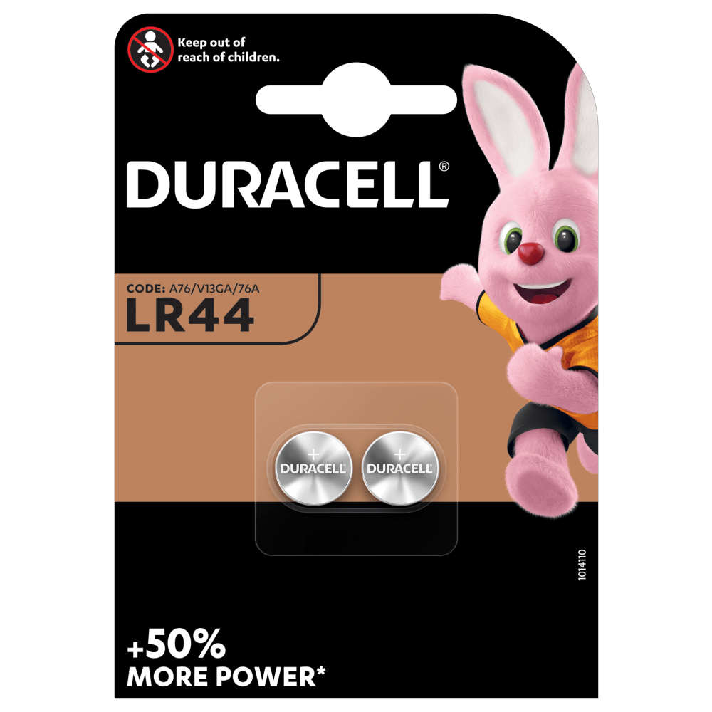 DURACELL Knopfzellen LR44 Alkali-Mangan 1,5 V, 2 St.
