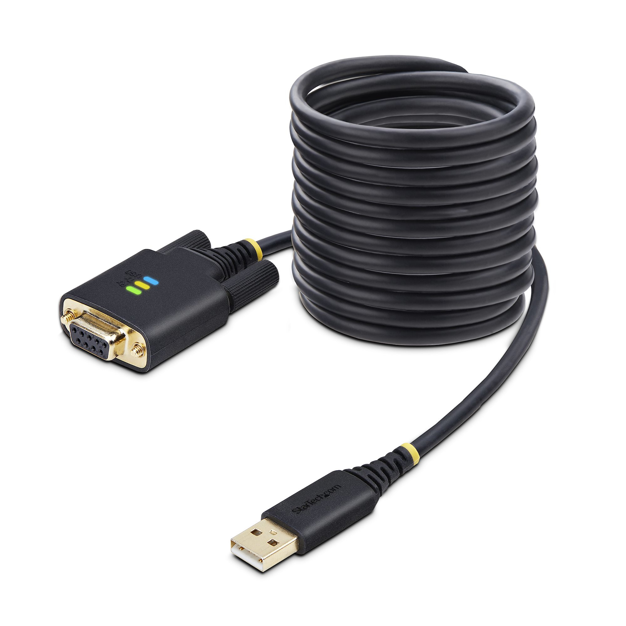 STARTECH.COM 3m USB Null Modem Kabel COM Retention FTDI USB-A zu RS232 Nullmodemkabel Wechselbare DB9 Schrauben/Muttern