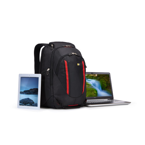 case LOGIC® Laptop-Rucksack Evolution Kunststoff schwarz, rot 29,0 l bis 40,6 cm (16 Zoll)