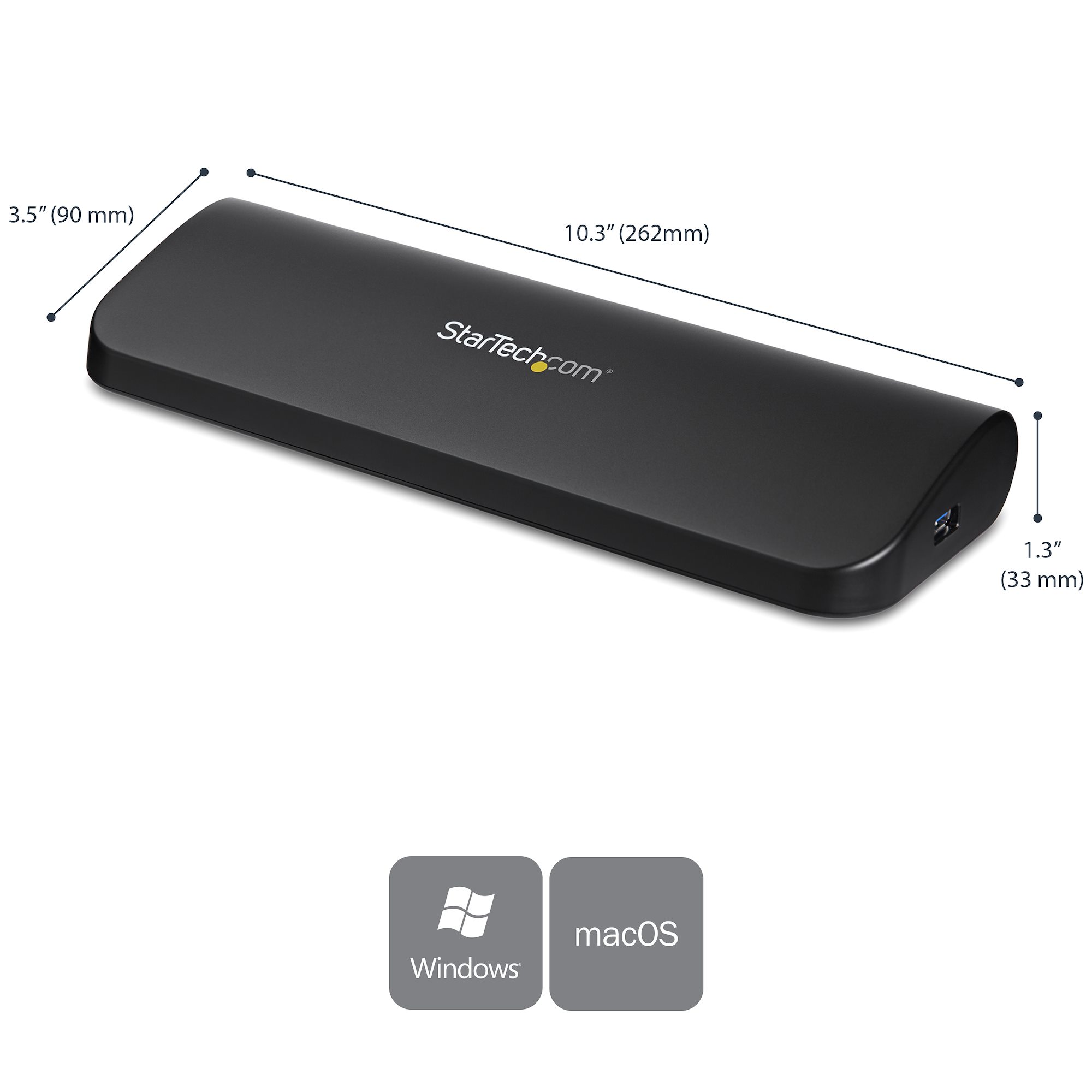 StarTech.com USB3SDOCKHDV Dockingstation Dual Monitor HDMI/DVI/VGA 3 x USB-A Schwarz