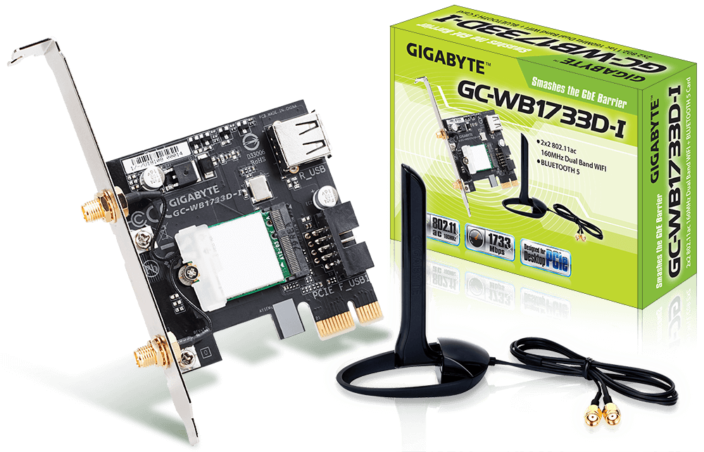 GIGABYTE WiFi and Bluetooth card Intel Wireless-AC 9260 included