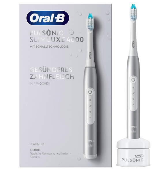 Braun Oral-B Pulsonic Slim Luxe 4000 Elektrische Schallzahnbürste, platin