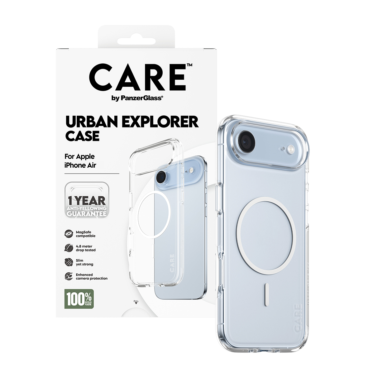 CARE BY FLAGSHIP CASE TRANSPARE EXPLORER W. WHITE MAGSAFE IPHONE