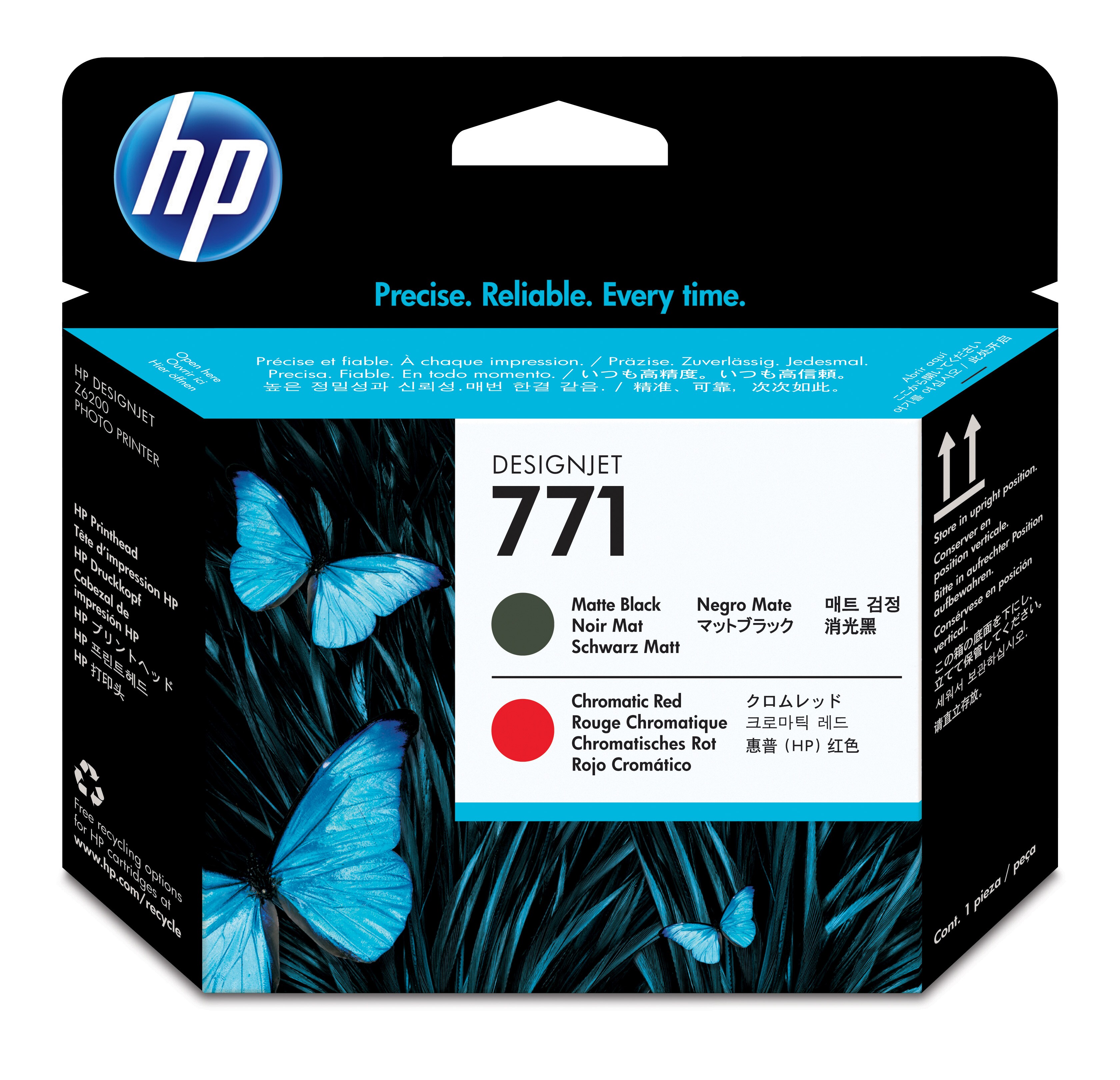 HP 771 original printhead CE017A matte black and chromatic red standard capacity 1-pack