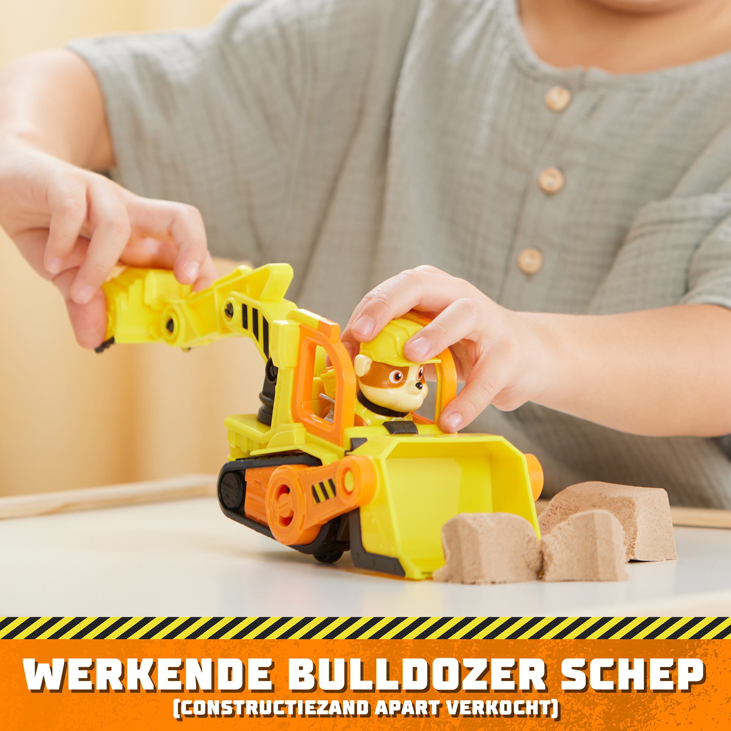 Rubble & Crew - Planierraupen-Baufahrzeug mit Rubble-Figur, Spielfahrzeug