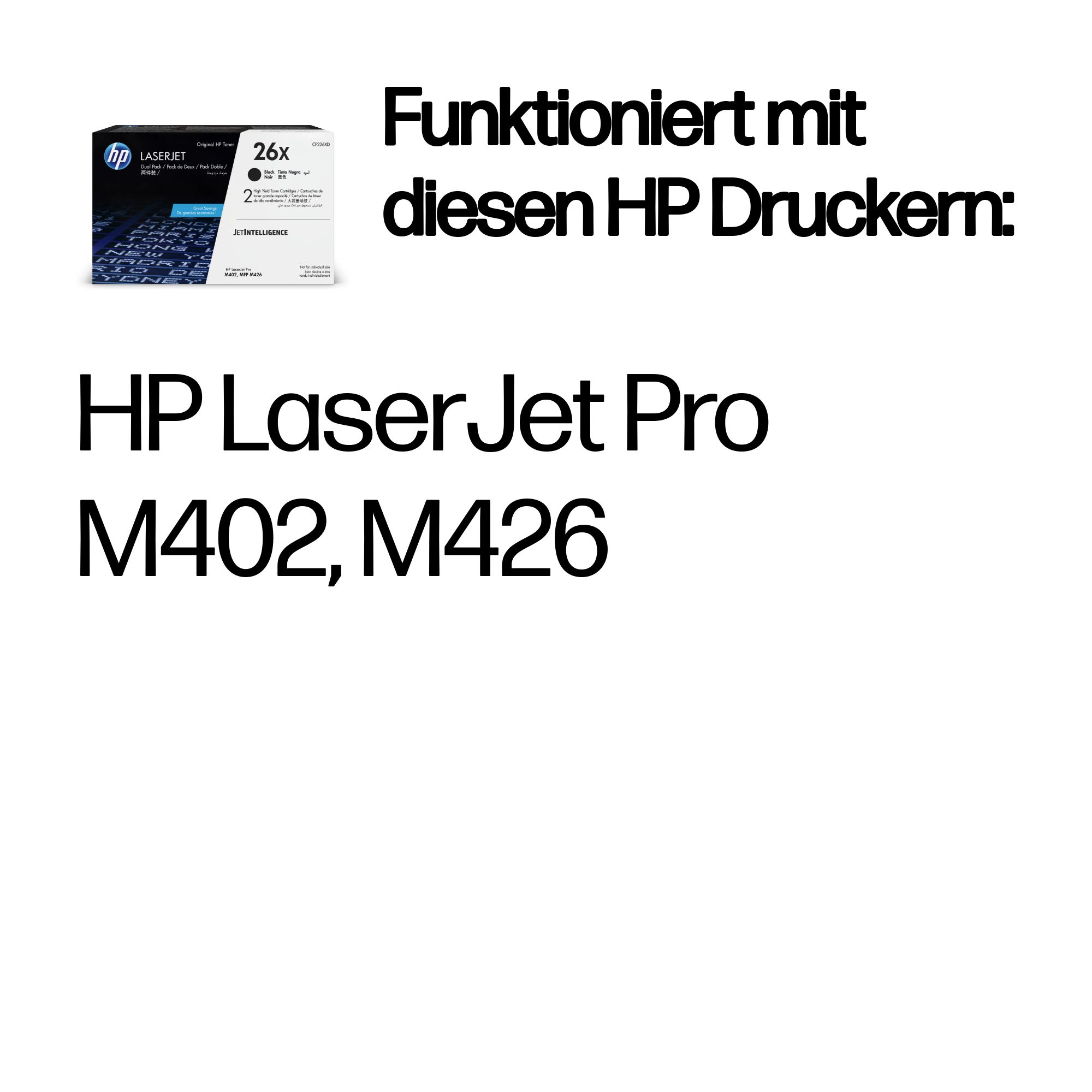 HP 26X 2x Schwarz LaserJet Tonerpatrone