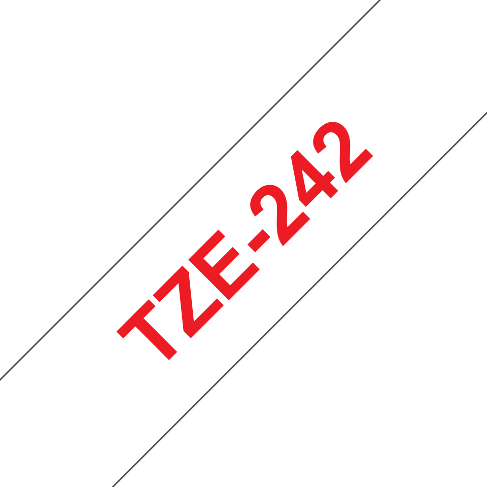 TZE-242 LAMINATED TAPE 18MM 8M RED ON WHITE