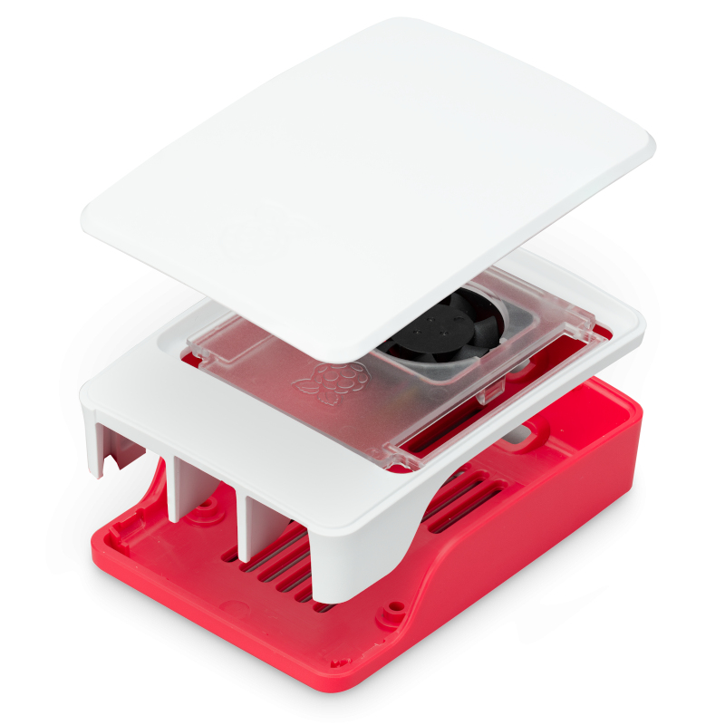 RASPBERRY PI5 GEHUSE ROT / WEISS LFTER OFFIZIELL