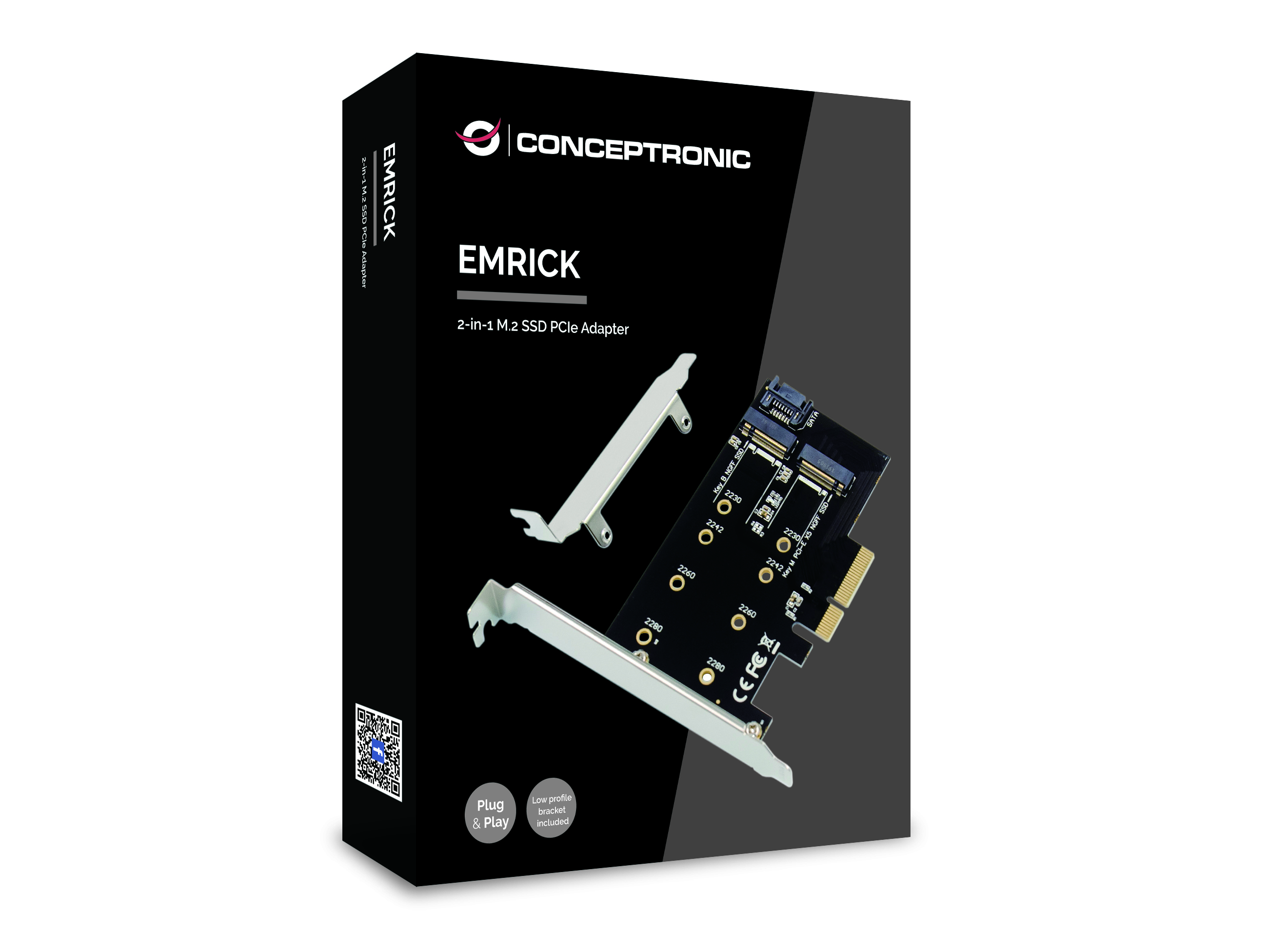 CONCEPTRONIC M.2 4xPCIe3.0 Card M.2 SATA/M.2 NVMe SSD