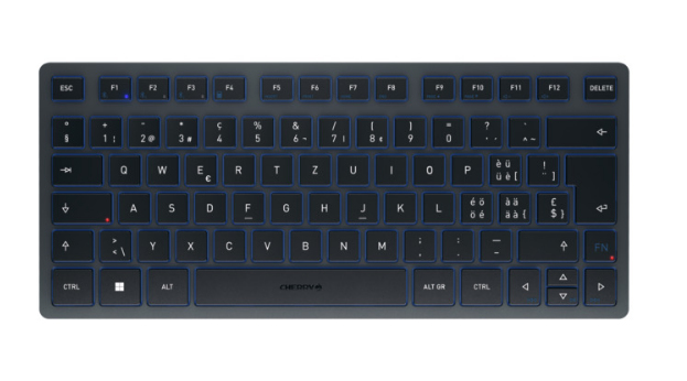 CHERRY KW7100 Wireless MINI Tastatur CH TKL 75% Blaugrau