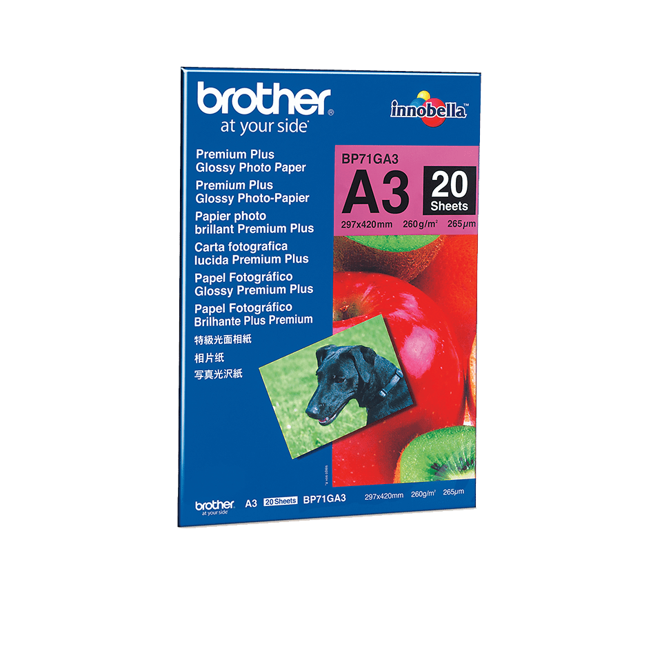 brother Fotopapier BP71GA3 DIN A3 glänzend 260 g/qm 20 Blatt