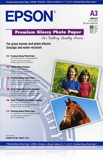 EPSON Fotopapier S041315 DIN A3 glänzend 255 g/qm 20 Blatt